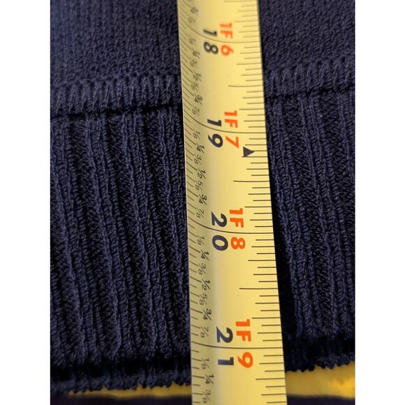 St. John Sportswear Logo By Marie Gray Navy Cream Star Logo Sleeve Sweater Sz S - Picture 12 of 15